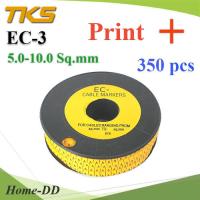 เคเบิ้ล มาร์คเกอร์ EC3 สีเหลือง สายไฟ 5-10 Sq.mm. 350 ชิ้น (พิมพ์ บวก ) รุ่น EC3-9Plus