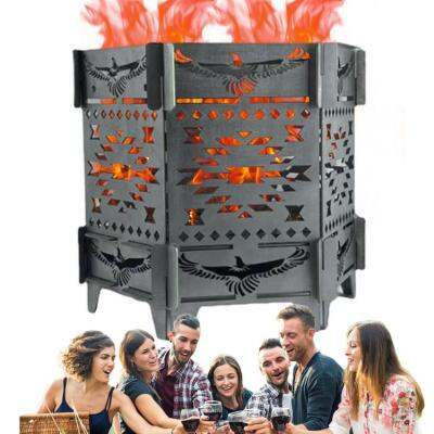 Outdoor Fire Pits Foldable Camping Incinerator Portable Garden Waste Incinerator Burn Barrel Trash Used to Burn Yard Debris Wood Leaves and Cardboard enjoyable