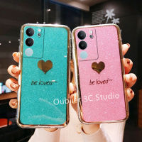 เคสโทรศัพท์ VIVO V29 Pro V29e Y27 Y36 Y78 Y02T Y02 Y02A 5G 4G เคส เป็นที่นิยมแบบเรียบง่าย ดีไซน์ใหม่หรูหรากากเพชรเคลือบอิเล็คโทรเพลทรูปหัวใจนิ่มฝาหลัง Case 2023