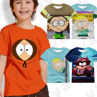 * YAYA * เสื้อยืด South Park การ์ตูนอนิเมะสำหรับเด็กเสื้อยืดแฟชั่นยุโรปและอเมริการอบคอหลวมเสื้อผ้าเด็ก