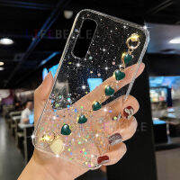 LIFEBELLE สำหรับ OPPO Reno 3 Pro 4G + หัวใจรักสายรัดข้อมือ,แฟชั่นผู้หญิง Glitter Star ฟอยล์ Sparkle Slim โทรศัพท์นุ่มเคสซิลิโคน TPU ป้องกันโทรศัพท์มือถือฝาครอบสำหรับ OPPO Reno 3 Pro