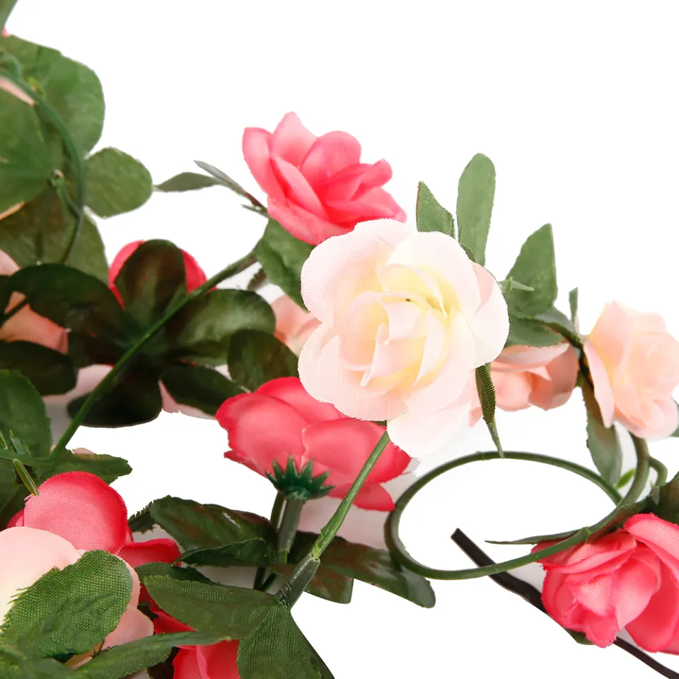 2024 2 Pack Artificial Hanging Plants Flower Rose Vine Silk