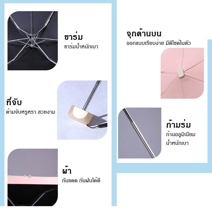 ซื้อ-2-บันทึก-21-ซื้อ-3-บันทึก-43-ร่มพกพากัน-ร่มกันuv-ร่มพับมินิสีพื้น-ไม่มีลาย-ร่มกันแดด-ร่มพกพาขนาดเล็ก-ร่ม-ร่มuv-ร่มกันแดด-ร่มพับ