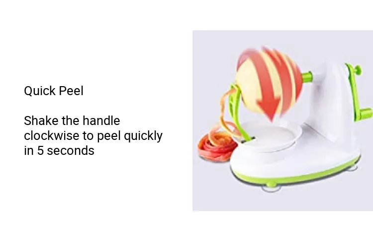 Apple Pear Peeler,Multi-Function Fruit Peeler,Rotary Mango/Potato Peeler  Corer, Peel Safely and Quickly, with Fruit Cutter & Fruit panel,Peeling a