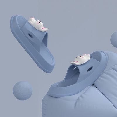 Thick bottom trample shit love couple slippers female contracted home men are three-dimensional cartoon indoor and outdoor summer wear cool slippers tide