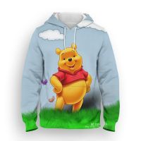 Sudadera con capucha de dibujos animados para hombre y mujer, ropa de calle de gran tamaño con estampado 3D de Disney, Winnie the Pooh, niño y niña, Primavera