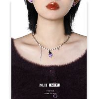 [COD] colorful bird pearl necklace tassel niche high-end pendant clavicle chain light luxury retro sweet cool