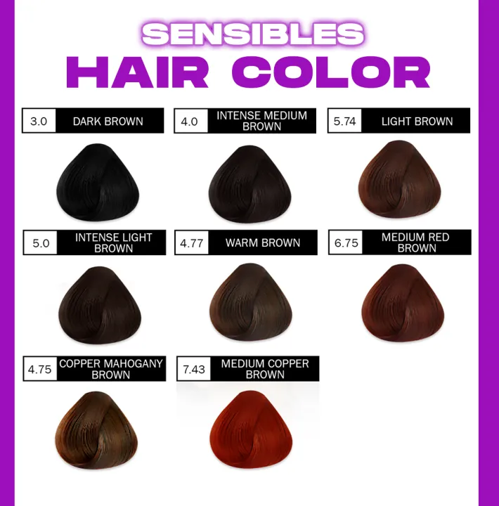 Sensibles BROWN COLOR Hair Dye Color (90ml) ( CHAT COLOR FIRST BEFORE