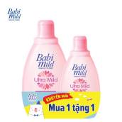 Sữa tắm trẻ em Babi Mild - White Sakura chai 200ml + Tặng 1 Chai 125ml