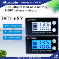 Manooby ตัวแสดงความจุแบตเตอรี่เครื่องทดสอบ DC ตะกั่วกรด,โวลต์มิเตอร์สำหรับรถยนต์มอเตอร์ไซค์เกจวัดแรงดันไฟฟ้า