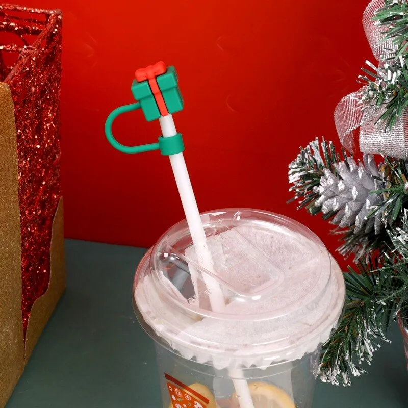 Christmas Series Dustproof Silicone Straw Cover, Reusable Splash Proof Cute  Straw Plug For Straw, Cup Accessories - Temu