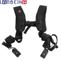 สายสะพายไหล่กล้องคู่คู่ Quick Rapid Sling Camera Belt Adjustment For Canon Nikon 2 Cameras Digital DSLR Strap