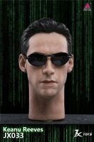 JXTOYS 1/6 JX033 Male Head Sculpture Kinu Reeves Head Carving With Glasses For 12 Male Soldier Action Figure Body Collectible