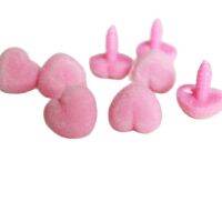 【hot】☸ↂ  30pcs/lot 17mm heart shape clean pink flocking toy nose safety animal doll   washer for diy findings