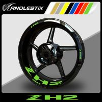 ☼✷❀ AnoleStix Reflective Motorcycle Wheel Sticker Hub Decal Rim Stripe Tape For Kawasaki ZH2 Z H2 2019 2020 2021 2022 2023