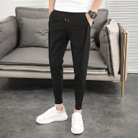 Korean Summer Pants Men Fashion Design 2022 Slim Fit Men Harem Pants Ankle Length Solid All Match Hip Hop Joggers Trousers Men