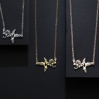 Cxwind Dainty HummingBird Pendant Necklace Charm Tiny Flower  Stainless Steel Choker Jewelry Gift For Women Statement collier Fashion Chain Necklaces