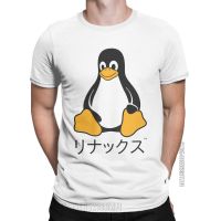 Funny Japanese Tux T-Shirt For Men Crewneck Cotton T Shirt Linux Penguin Classic Short Sleeve Tees Printed Clothing