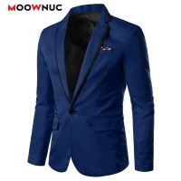 ZZOOI Casual Blazers for Men Autumn Spring 2022 Suits Fashion New Coats Solid Wedding Brand MOOWNUC Bridegrooms Costume Prom Party