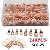 ₪▼❍ 240/100/60 pces sc tipo fio nariz terminal bare cobre bloco de bateria talões sc6 sc10 sc16 sc25 friso fio conector cabo talão kit