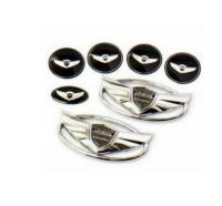 7PCS/Set 3D Badge Emblems Front +Rear +Steering Wheels Fit For 2010-2015 GENESIS COUPE Car Styling