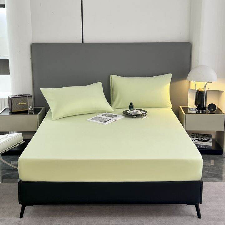 fitted-sheet-mattress-cover-solid-color-polyester-cotton-bedding-bed-sheets-with-elastic-band-double-queen-king-size-bedsheet