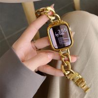 Luxury Gold Watch Band For Apple Watch 8 7 41 45mm 6 5 4 Women Stainless Steel Bracelet For iWatch Ultra 44 40 42 38 49MM Strap Straps