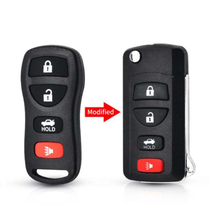 Flip Modified Remote Car Key Shell Uncut Key For Nissan Pathfinder