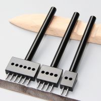 4mm 5mm Leather Round Hole Tooth Punch Tool 2/4/6 Prong Lacing Stitching Chisel DIY Leathercraft Punching Accessories