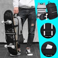 Skateboard Backpack Anti-Theft Password Lock Usb Charging Shoulder Bag Men Women Leisure Travel Computer Bag Longboard Bag