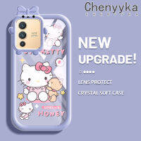 เคส Chenyyka สำหรับ VIVO V23 5G S12 5G V23i 5G ลายการ์ตูนรูป Hello Kitten Cat ใหม่อัปเกรดกันกระแทกแบบใสซิลิโคนนิ่มเคสมือถือโปร่งใสลายกล้องถ่ายรูปที่สร้างสรรค์ปลอกป้องกัน