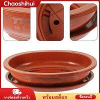 Chaoshihui หม้อพลาสติกพลาสติกในสวน 1 ชุดหม้อผู้ปลูกแบบฉ่ำหม้อฉ่ำกับจานรอง