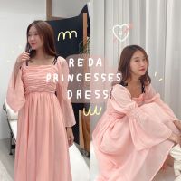 chuuchop_พร้อมส่ง(C7816)✨??Reda princess dress ชุดเดรสยาวสีชมพู สไตล์เจ้าหญิง