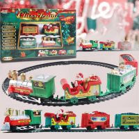 Christmas Electric Train Toy Rail Car Mini Train Track Frame With Sound Light Christmas Tree Decors Kid Toy New Year Xmas Gift