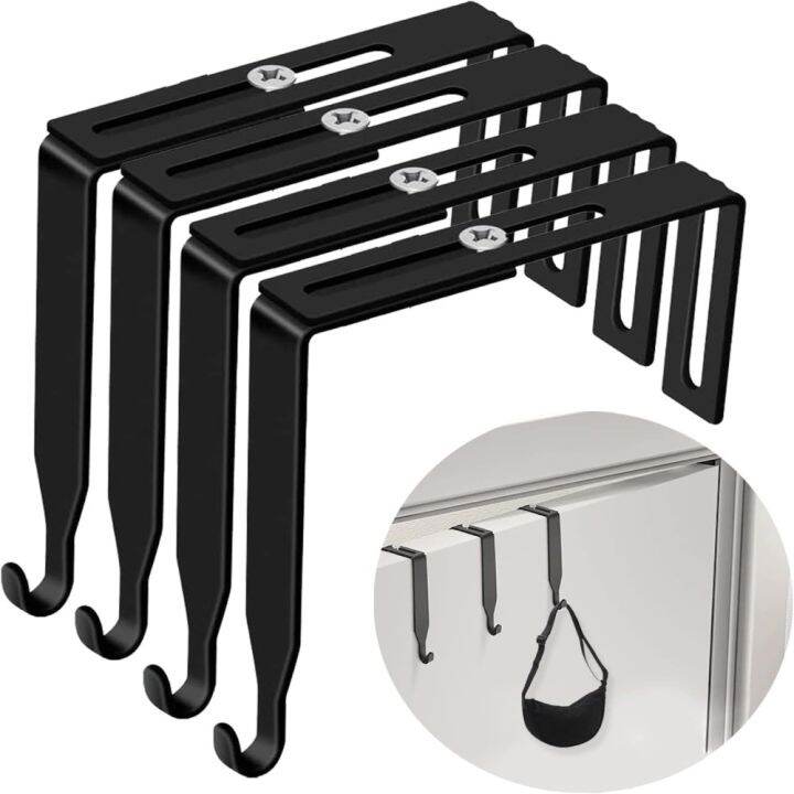 BINDST Black Adjustable Cubicle Hangers Metal Door Mirror Hanger Bulletin Board Universal