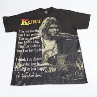 เสื้อkrunt cobain ลายโอเวอร์ปริ้น ตะเข็บเดี่ยวบนล่าง สไตล์วินเทจ สกรีนทั้งตัว ผ้านอก เสื้อOVP เสื้อโอเวอร์ไซส์ เสื้อวงดนตรีต่างประเทศ