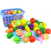 [monikse]23 Pcs Simulation Cut Fruit Toy Simulation Watermelon Orange Carrot Eggplant Corn Plastic Toy Set For Pretend Play