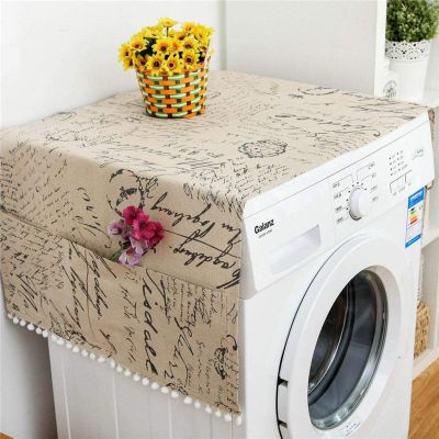 ผ้าคลุมเครื่องซักผ้าผ้าฝ้ายผืนเครื่องผ้าลินินซักผ้าใช้ในบ้าน