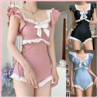 hotx 【cw】 Kawaii Swimsuit One-Piece Monokini Push Up New Korean Fashion Swimwear Padded Beach Wear