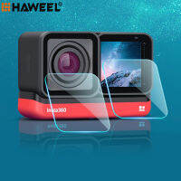 เลนส์ Haweel + จอแสดงผล LCD ฟิล์มกระจกเทมเปอร์สำหรับ Insta.360 One R 4K (ใส)