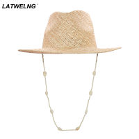 ผู้หญิง seashell Fedora Sun Hat Fashion SHELL necklace Beach Hat New Summer UV hats wholese