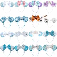 【LZ】☾▼  Disney-Frozen Acessórios de Cabelo para Mulheres Olaf Headband Kids Crown Lantejoulas Hairbands Girl Cosplay Anna Princesa Elsa Headwear