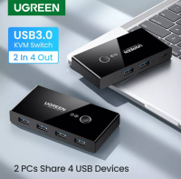 UGREEN รุ่น 30768 Hub USB3.0 Switch Selector 4Port | 2Computers Peripheral Switcher Adapter Hub เมาส์, คีบอร์ด, ปริ้นเตอร์