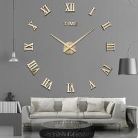 ZZOOI 2D/3D Roman Wall Clock Sticker Clock For Wall DIY Fashion Roman Numer Watch Acrylic Mirror Stickers Home Decor Accessories reloj