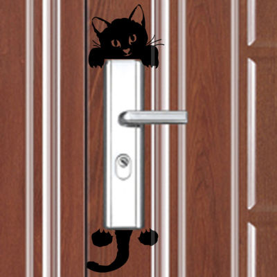สติกเกอร์สติกเกอร์สวิตช์ติดผนังโคมไฟรูปแมวตัวเล็กแบบทำมือสติ๊กเกอร์ตกแต่งบ้าน