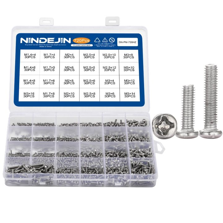 nindejin-720pcs-ชุดสกรูหัวกลมสําหรับแล็ปท็อป-m-1-4-m-1-7-m-2-m-2-5-m-3