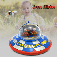 Hot Selling Clockwork Windup Flying Saucer Space Ship Retro Tin Toy Home Decoration LBV