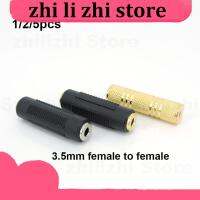 zhilizhi Store 3.5mm Female to 3.5mm Female Jack Stereo Connector Coupler Adapter Audio Cable Extension gold nickel plating for Car AUX DVD