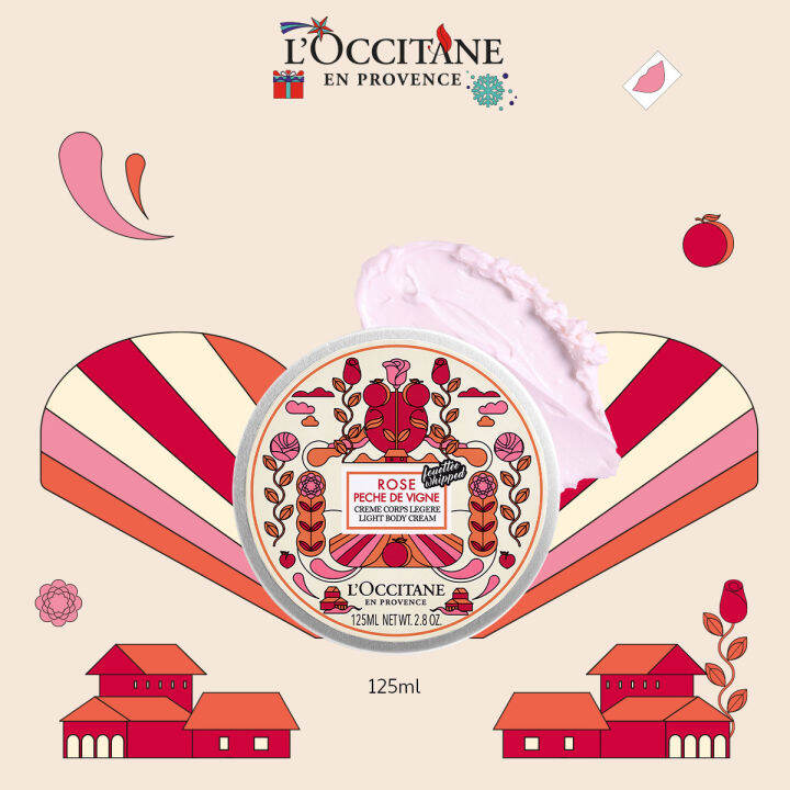 L'Occitane Rose Vine Peach Light Body Cream 125ml | Lazada