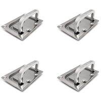 4X Stainless Steel 316 Flush Lift Ring Hatch Pull Handle Locker Cabinet Boat